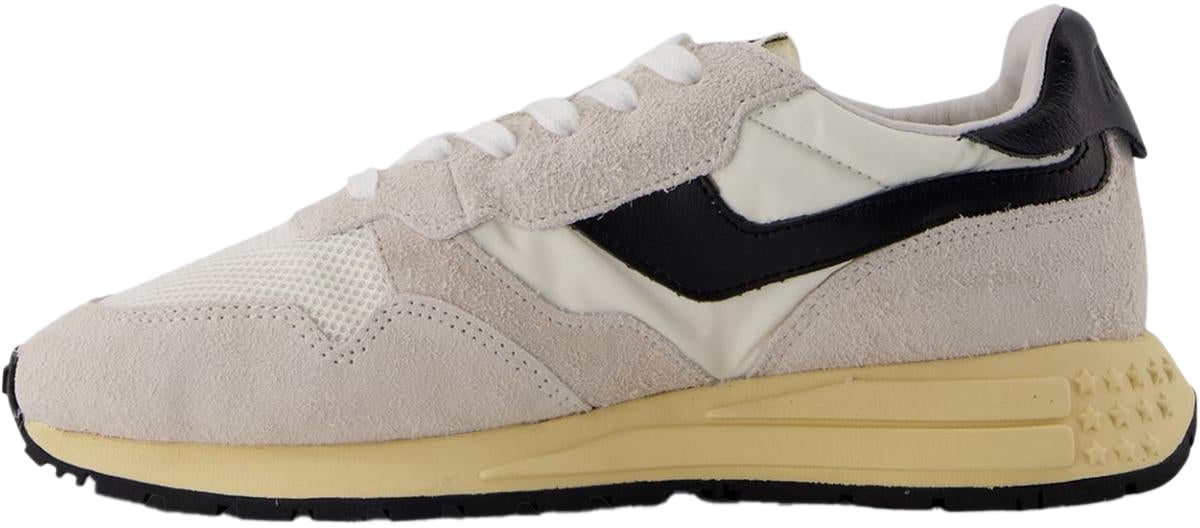 Autry baskets autry reelwind low nylon daim blanc noir homme Wit