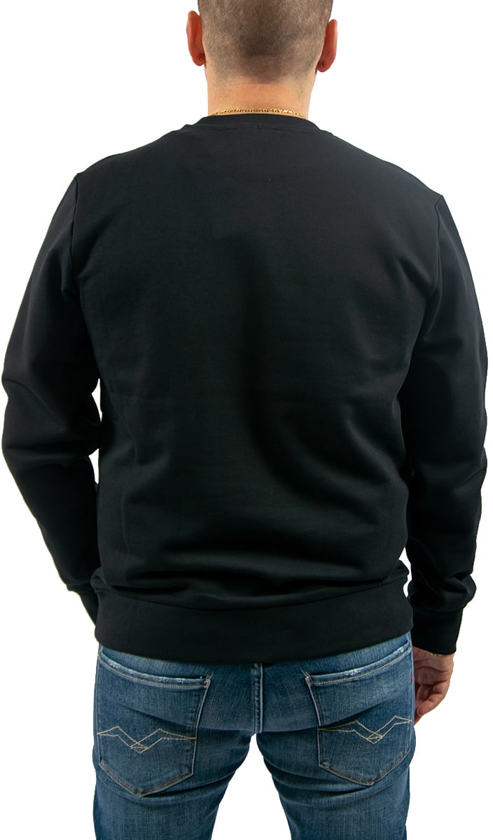 Iceberg Regular fit black crewneck sweatshirt with embroidered institutional Iceberg logo Zwart