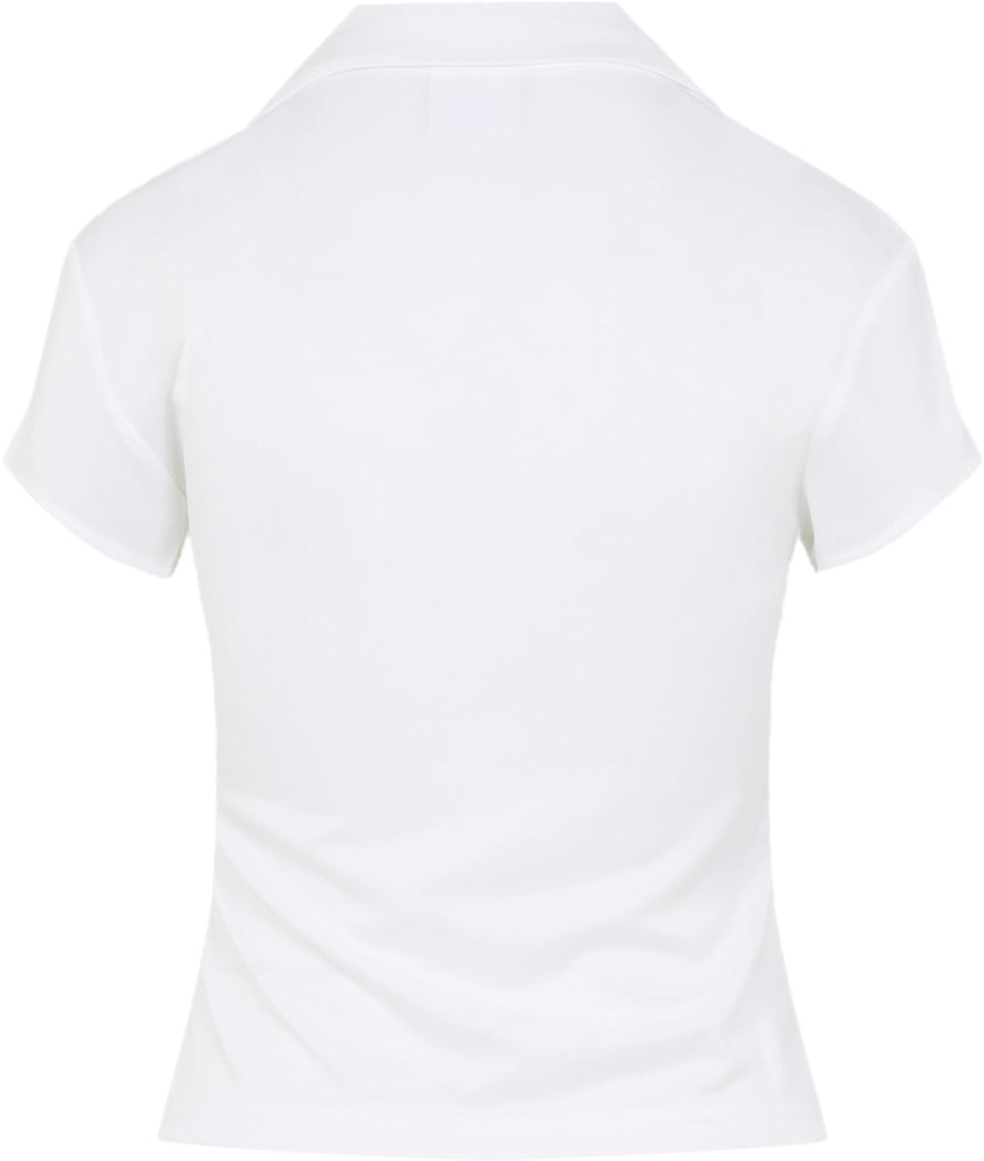 COURREGES Polo Sportiva Cropped Wit