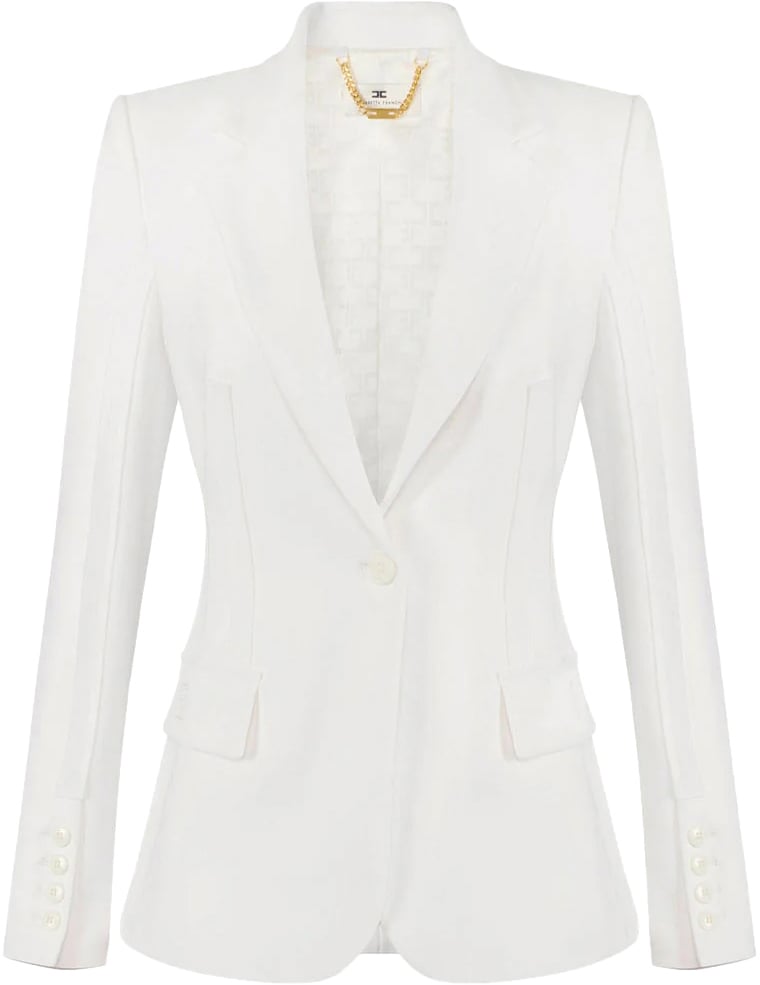 Elisabetta Franchi Jackets Ivory Wit