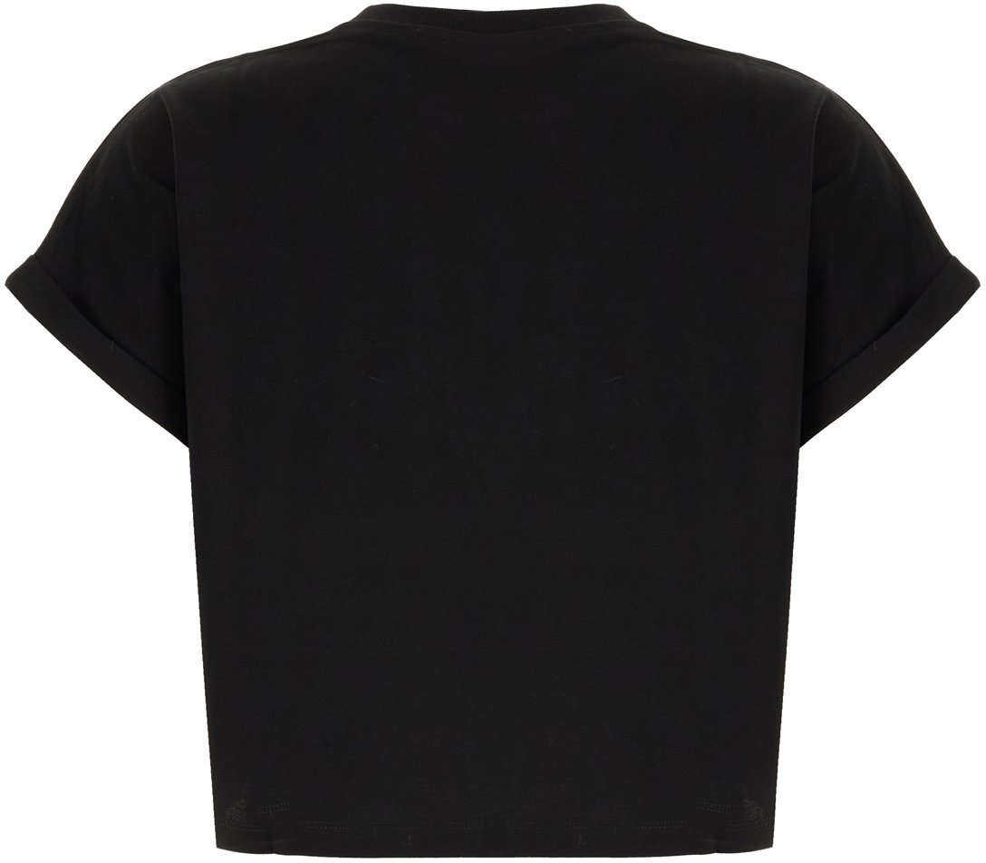 Balmain Cropped Tshirt Paris Nero Zwart