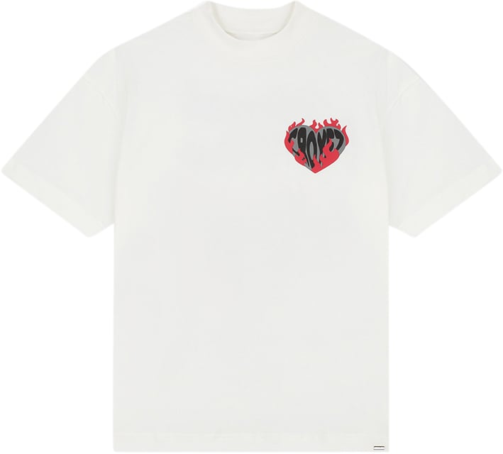 Croyez Croyez Heart On Fire T-Shirt Wit