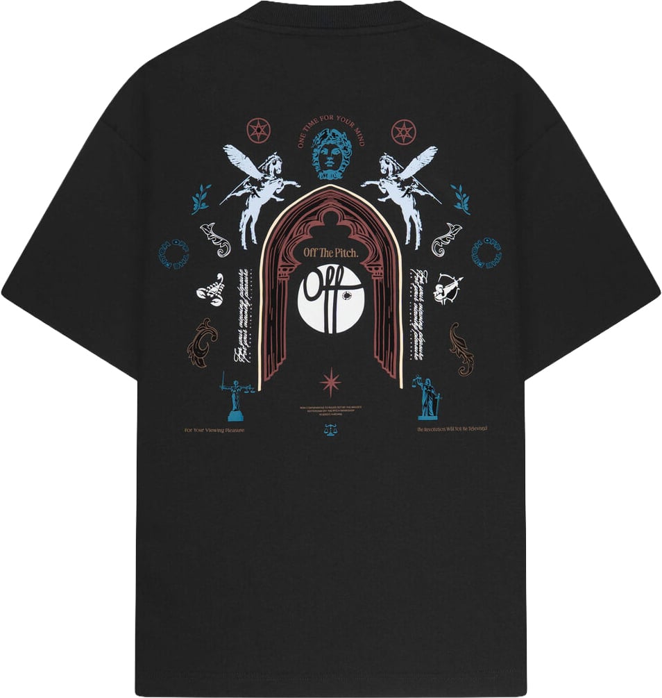 OFF THE PITCH Sacred Loose Fit Tee Black Zwart