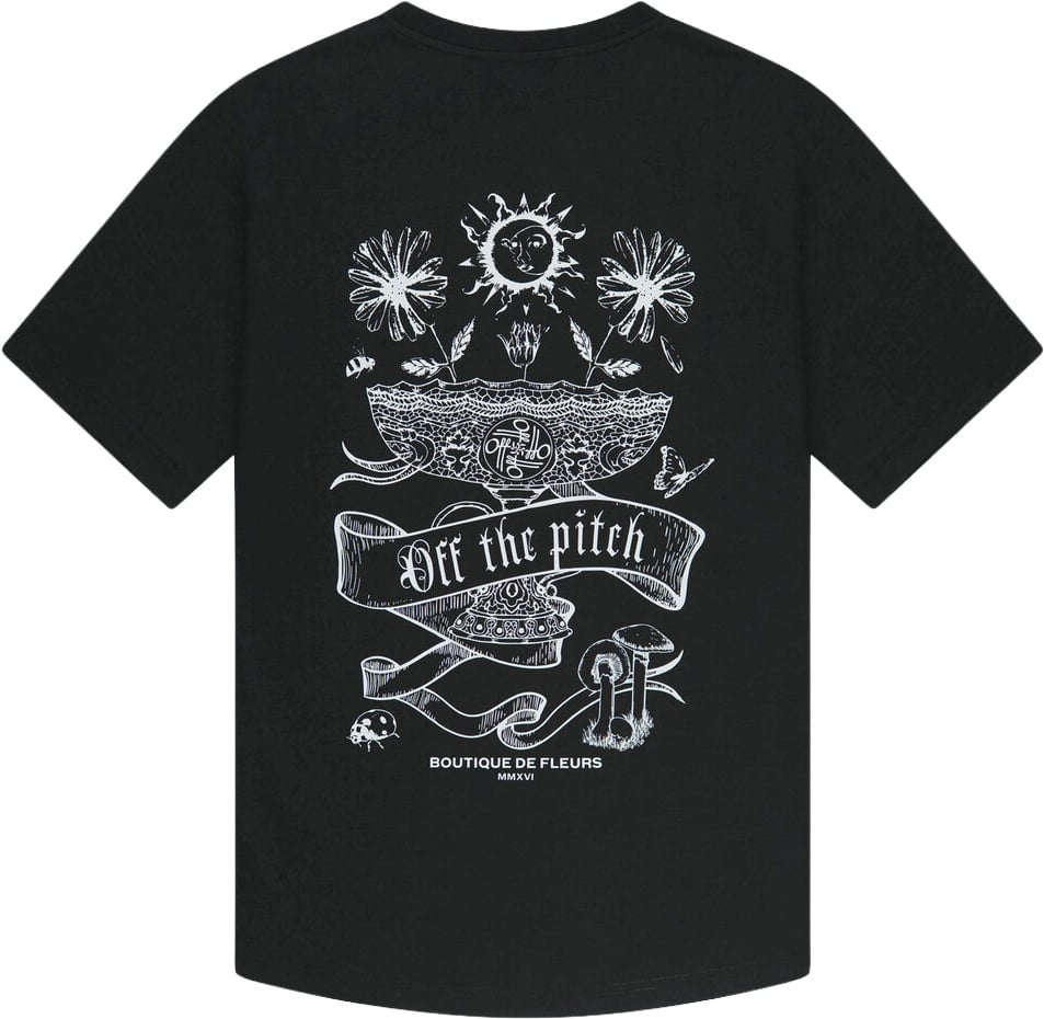 OFF THE PITCH Botanic Slim Fit Tee Black Zwart