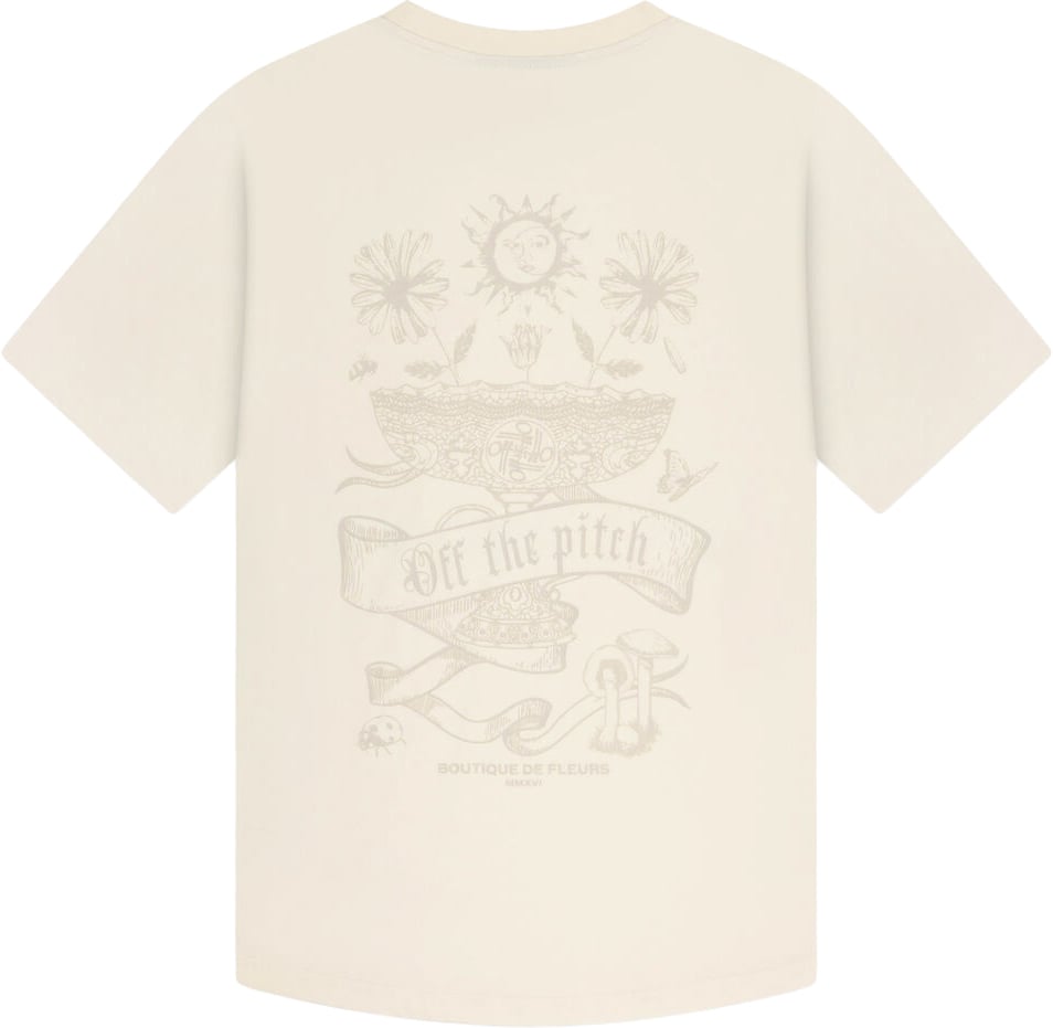 OFF THE PITCH Botanic Slim Fit Tee Offwhite Wit