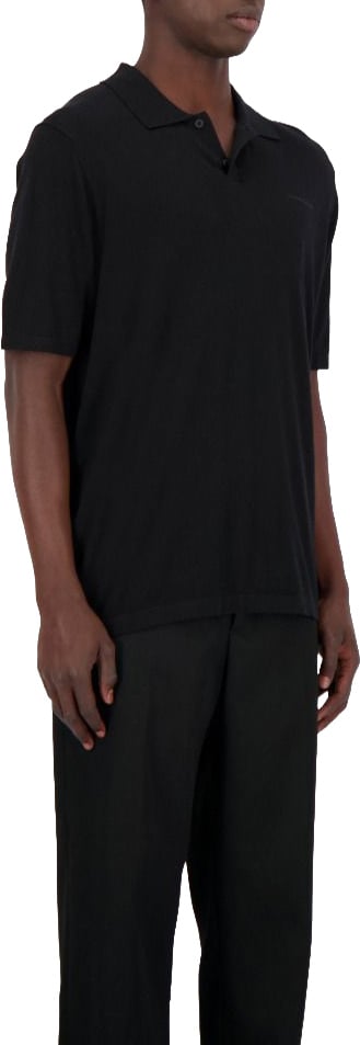Airforce Knitted polo shirt Zwart