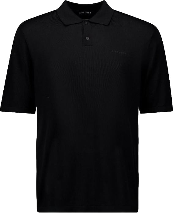 Airforce Knitted polo shirt Zwart