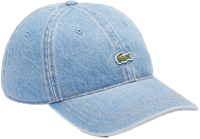 Lacoste casquette denim de coton Blauw