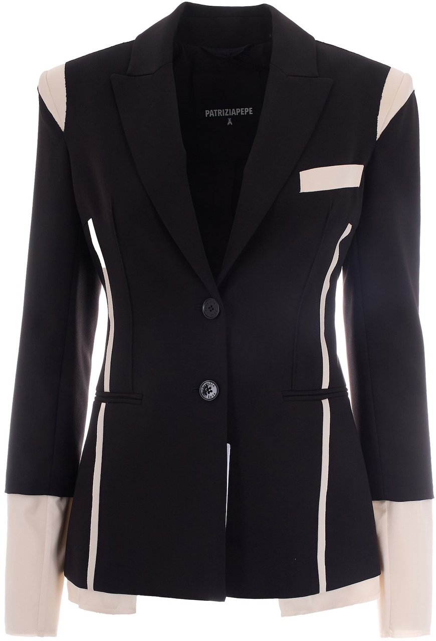 Patrizia Pepe Jackets Black/Warm Ivory Zwart