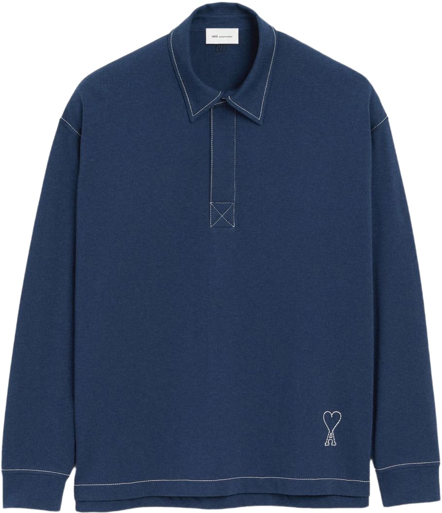 AMI Paris T-Shirts And Polos Encre Blauw
