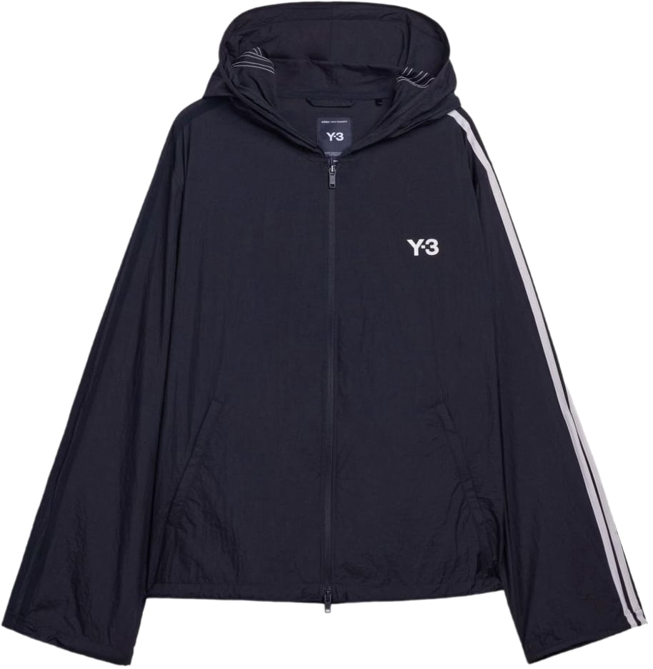 Y-3 adidas y3 nylon wired 3 bandes veste noir Zwart