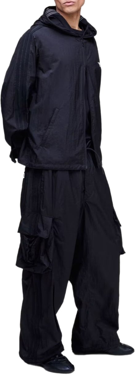 Y-3 adidas y3 nylon wired 3 bandes veste noir Zwart