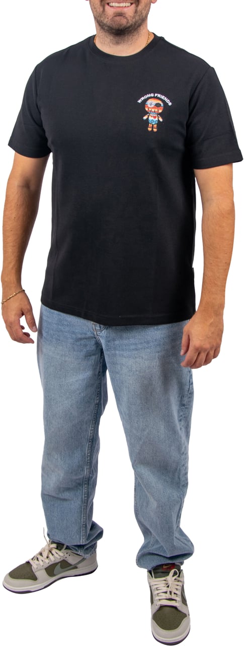 Wrong Friends SAN BENITO T-SHIRT - BLACK Zwart