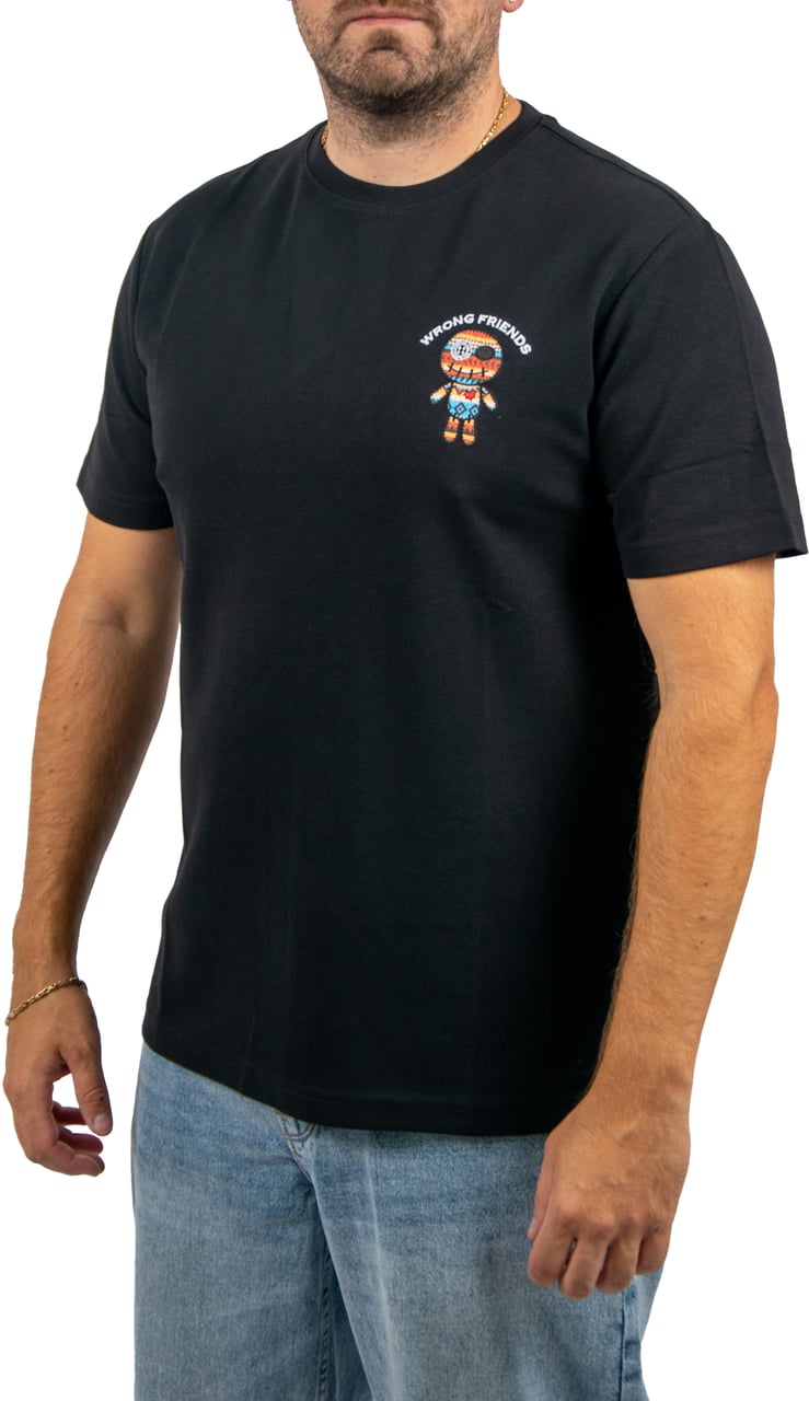 Wrong Friends SAN BENITO T-SHIRT - BLACK Zwart