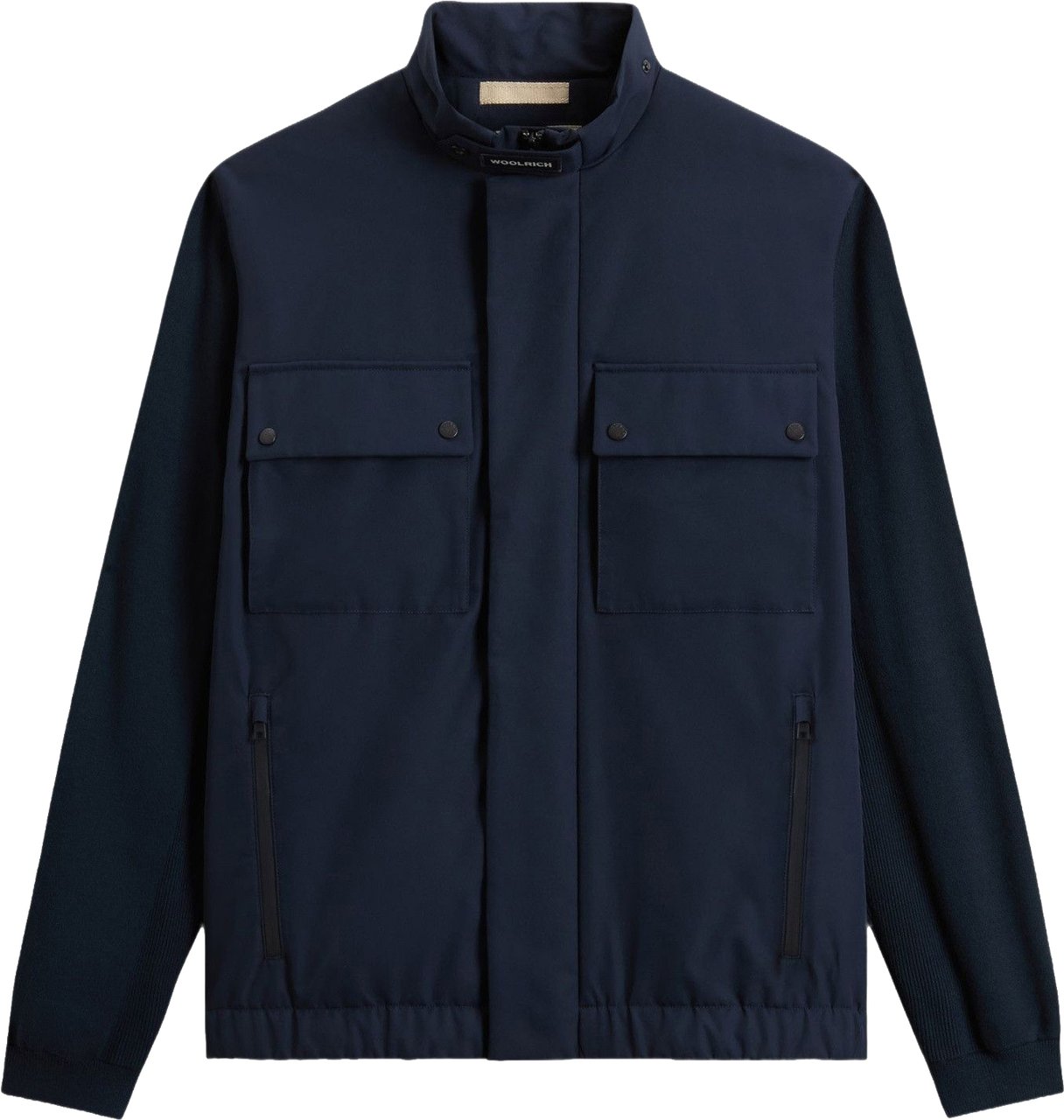 Woolrich Two Layers Hybrid Melton Blue Blauw