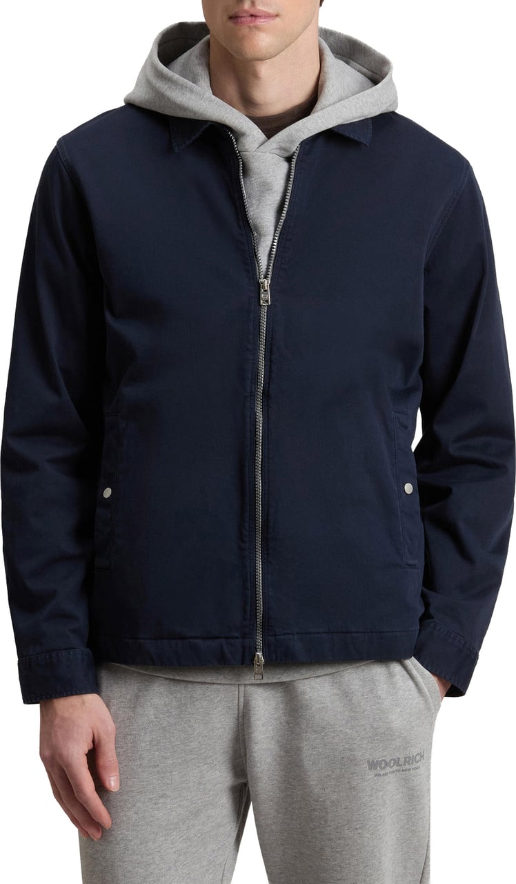 Woolrich Cotton Twill Timber Overshirt Gd Mb Blauw