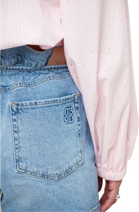 Dante6 belted demin shorts Blauw