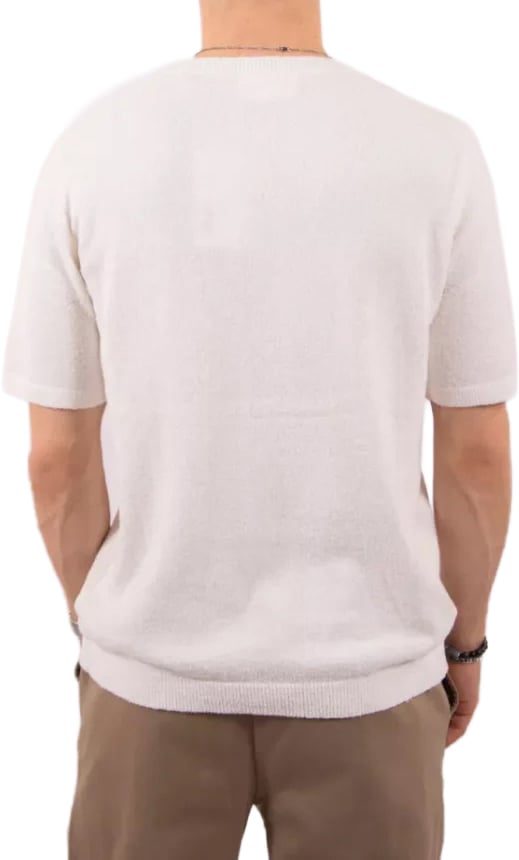 Pure Path Bouclé Knit T-shirt wit off white Wit