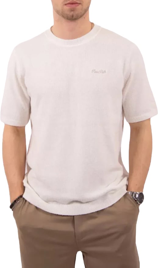 Pure Path Bouclé Knit T-shirt wit off white Wit