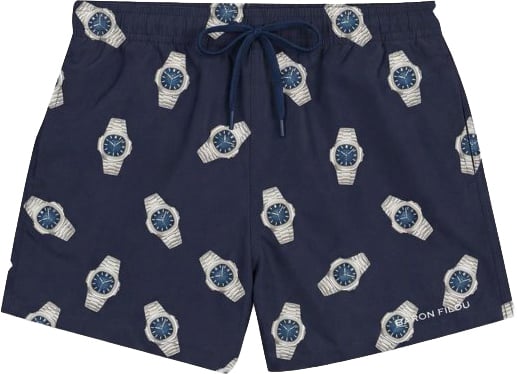 Baron Filou allover watches swimshort Blauw