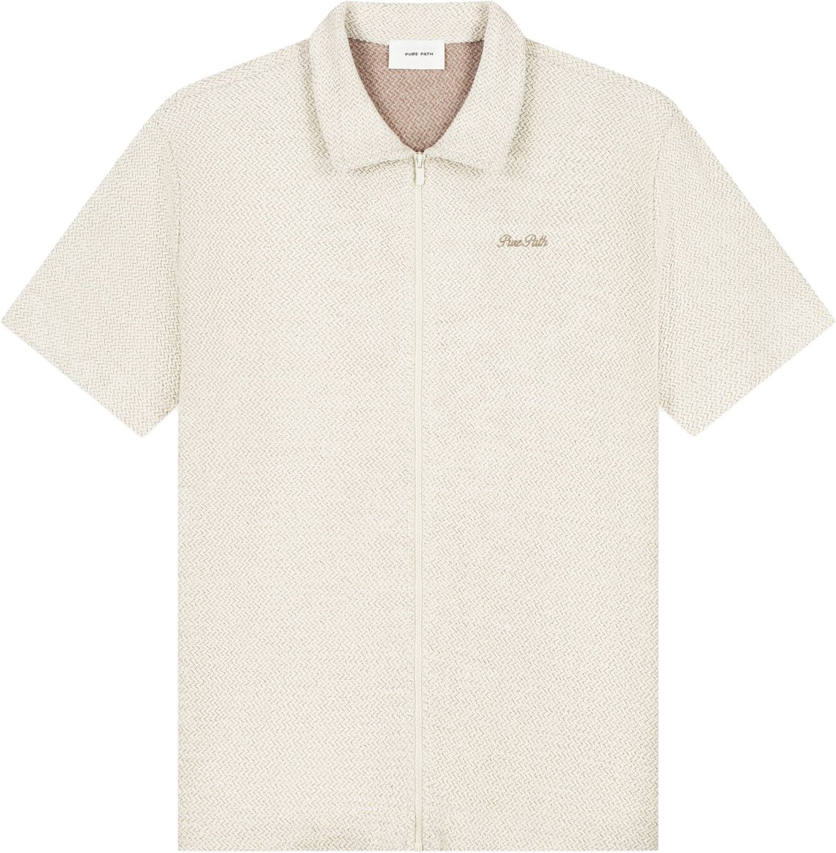 Pure Path polo shirt met rits Beige