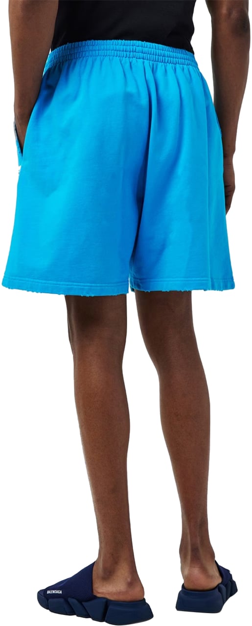 Balenciaga Political Campaign Logo Shorts Blauw