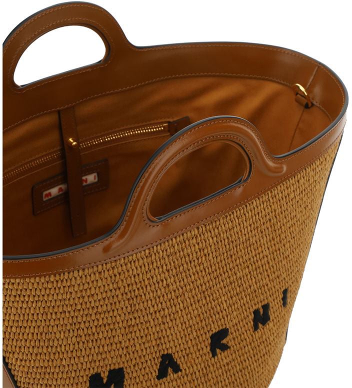 Marni Marni Brown Cotton Shoulder Bag Beige