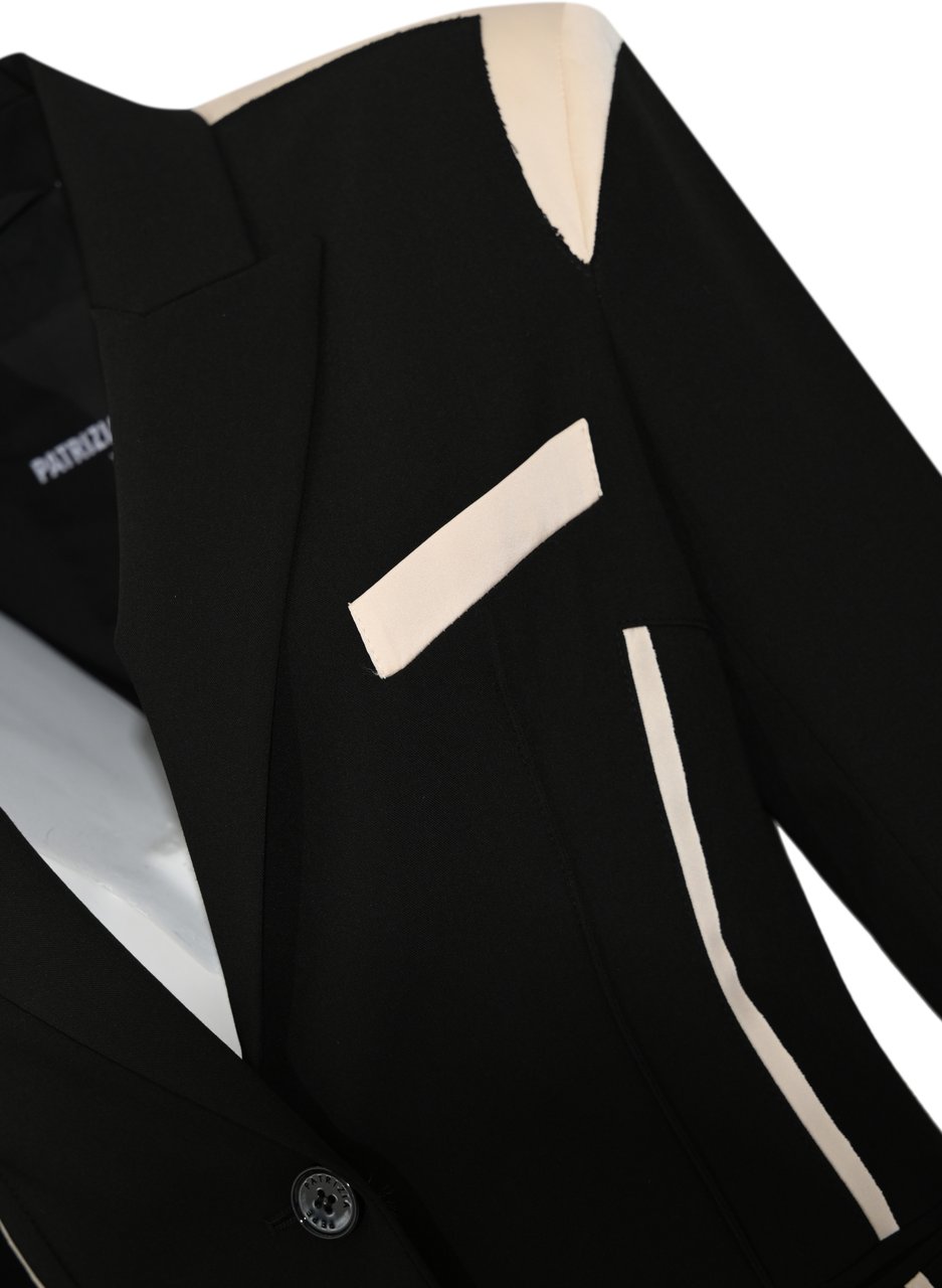 Patrizia Pepe Jackets Black/Warm Ivory Zwart