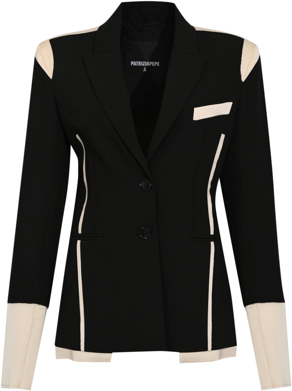 Patrizia Pepe Jackets Black/Warm Ivory Zwart