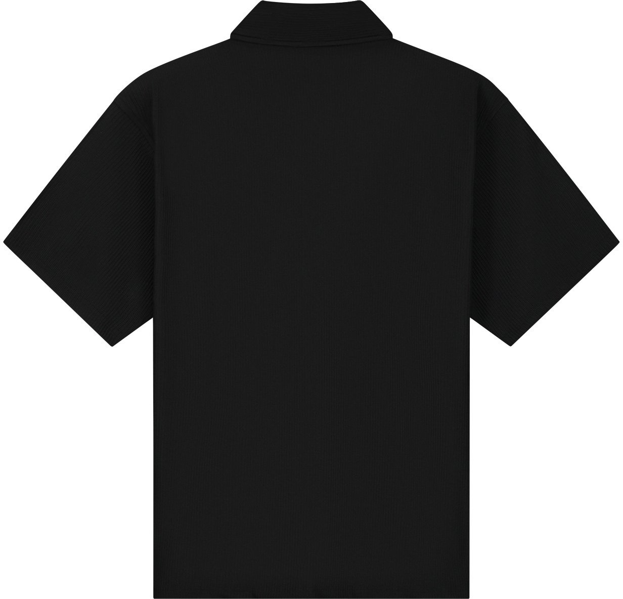 Malelions Ribbed Camp Collar Shirt Zwart