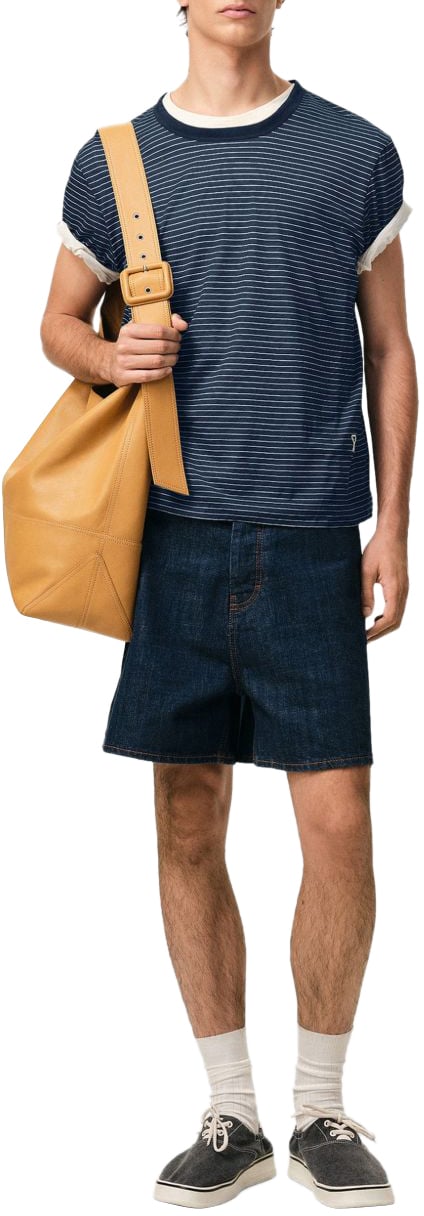 AMI Paris T-Shirts And Polos Bleu/White Blauw
