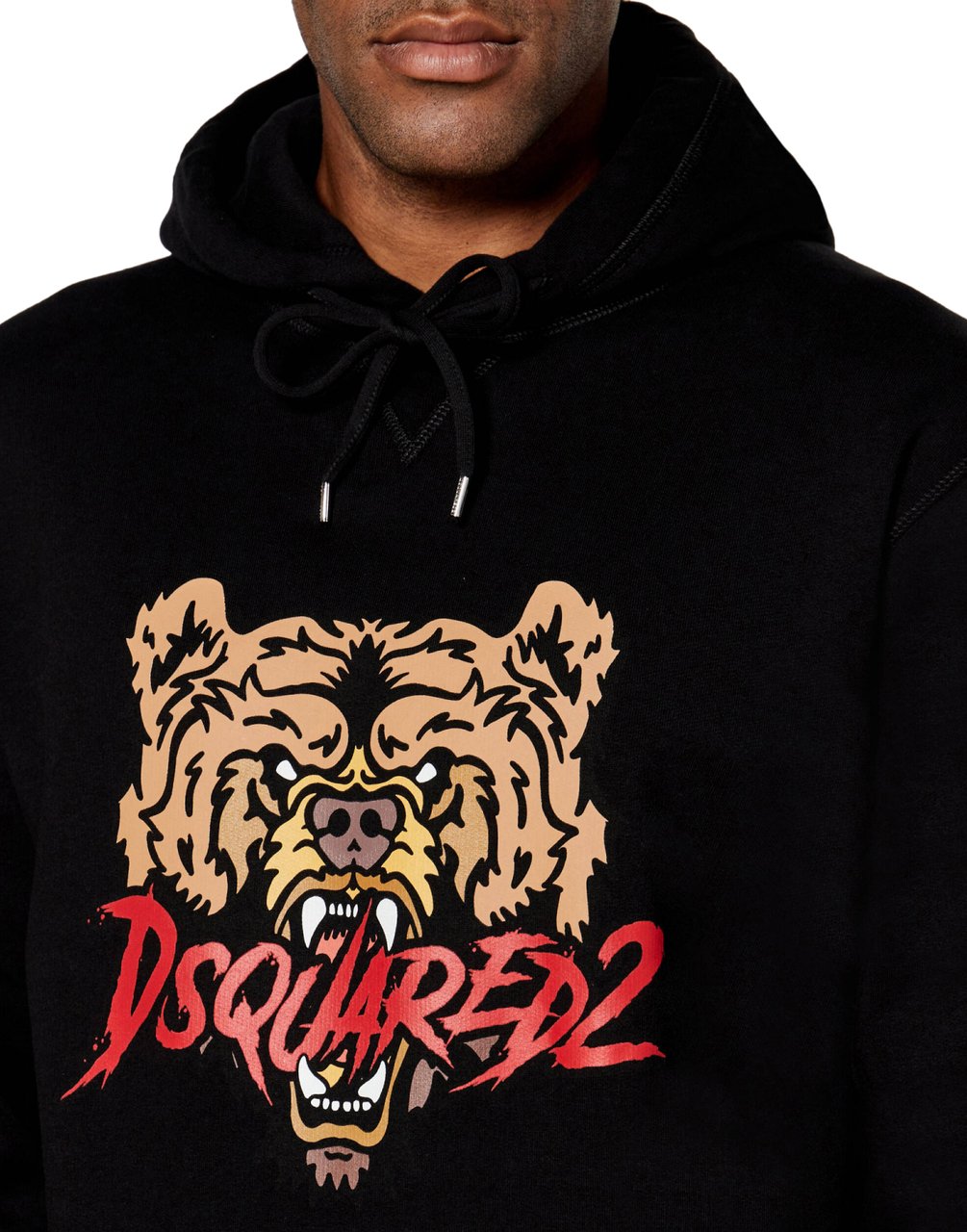 Dsquared2 Angry Bear Logo Cool Fit Hoodie Zwart