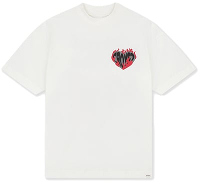 Croyez Croyez Heart On Fire T-Shirt Wit