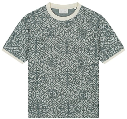 Pure Path Jacquard Pattern T-Shirt Groen