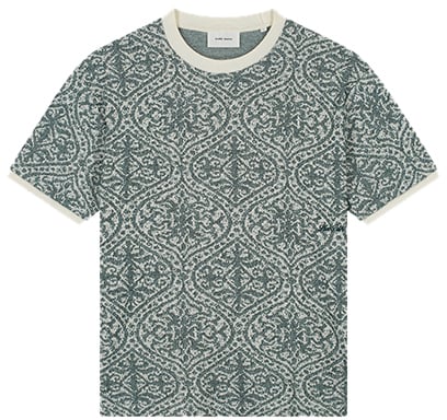 Pure Path Jacquard Pattern T-Shirt Groen