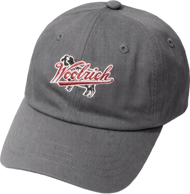Woolrich Logo Baseball Cap Shadow Grey Grijs