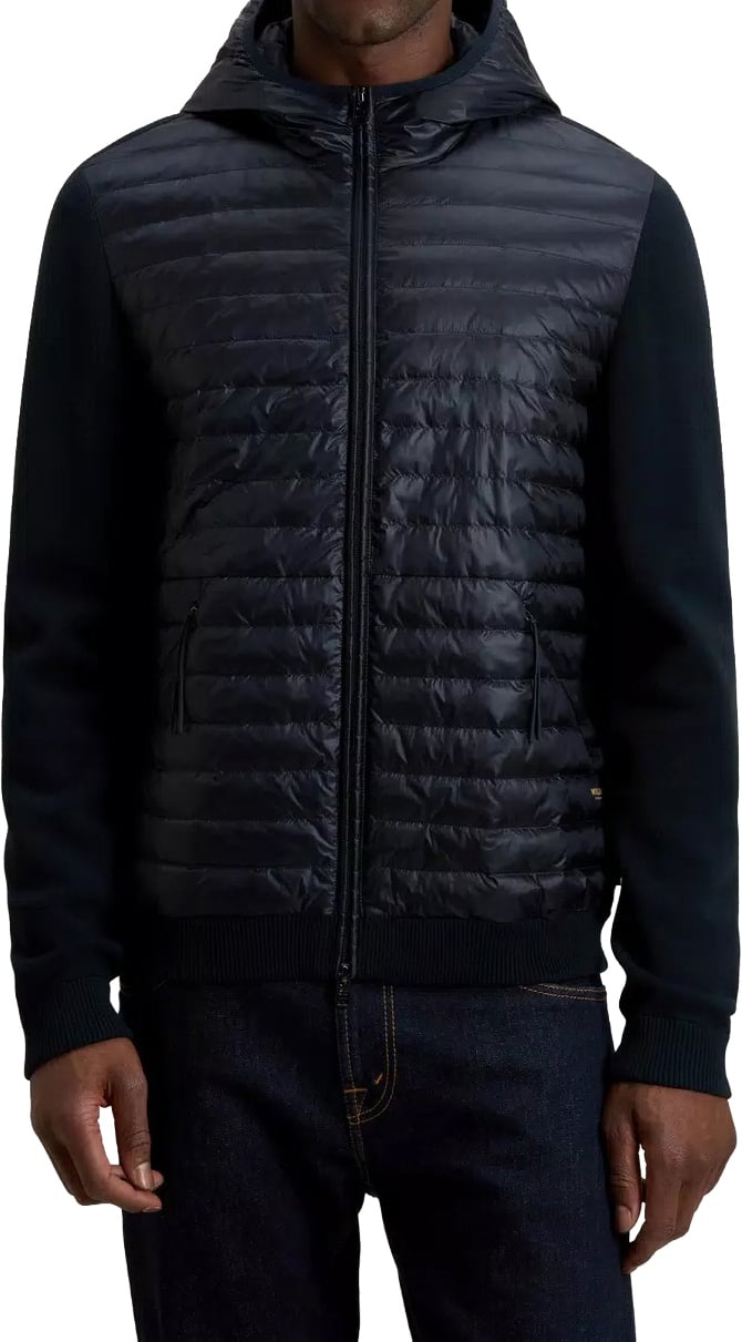Woolrich Allen Hybrid Jacket Melton Blue Blauw