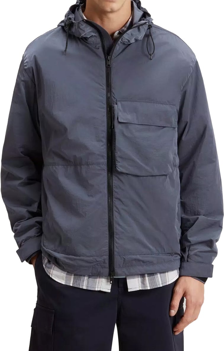 Woolrich Shiny Nylon Hooded Jacket Grisaille Grijs