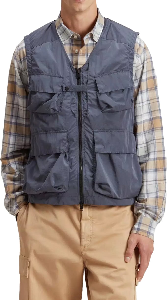 Woolrich Shiny Nylon Bodywarmer Grisaille Grijs