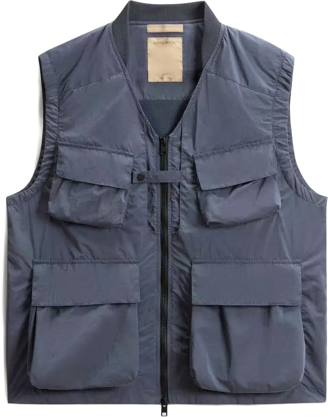 Woolrich Shiny Nylon Bodywarmer Grisaille Grijs