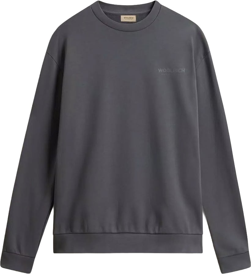 Woolrich Macro Logo Crewneck Shadow Grey Grijs