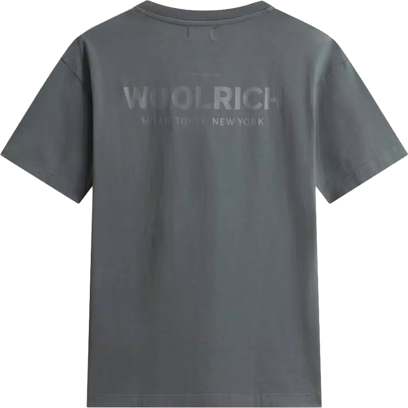 Woolrich Cotton Graphic T-Shirt Shadow Grey Grijs