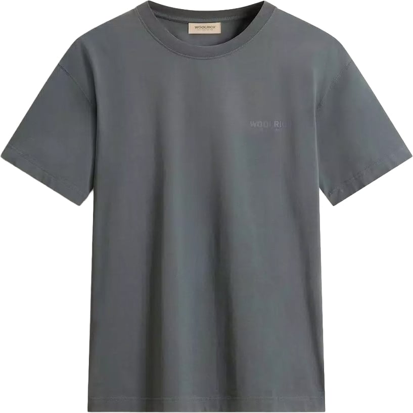 Woolrich Cotton Graphic T-Shirt Shadow Grey Grijs