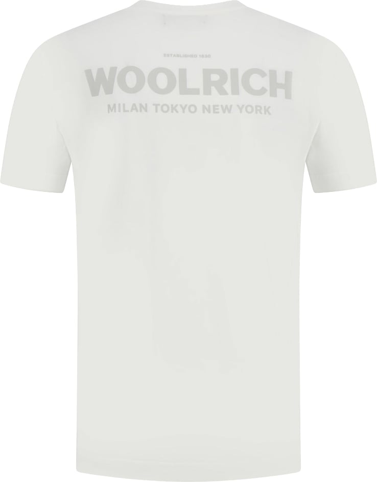 Woolrich Cotton Graphic T-Shirt Arctic White Wit