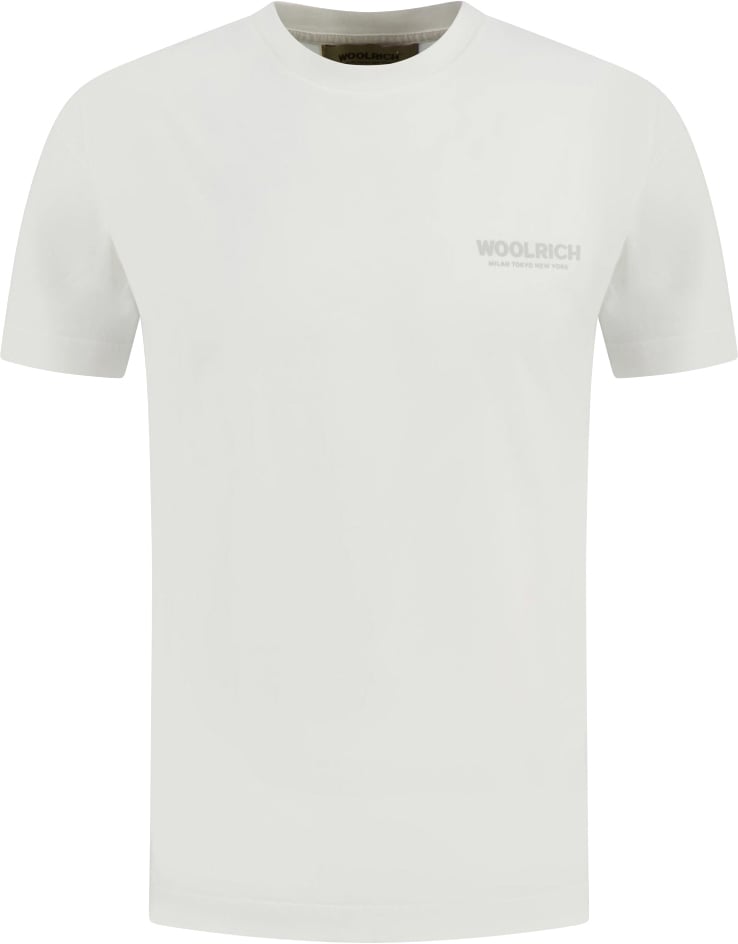 Woolrich Cotton Graphic T-Shirt Arctic White Wit