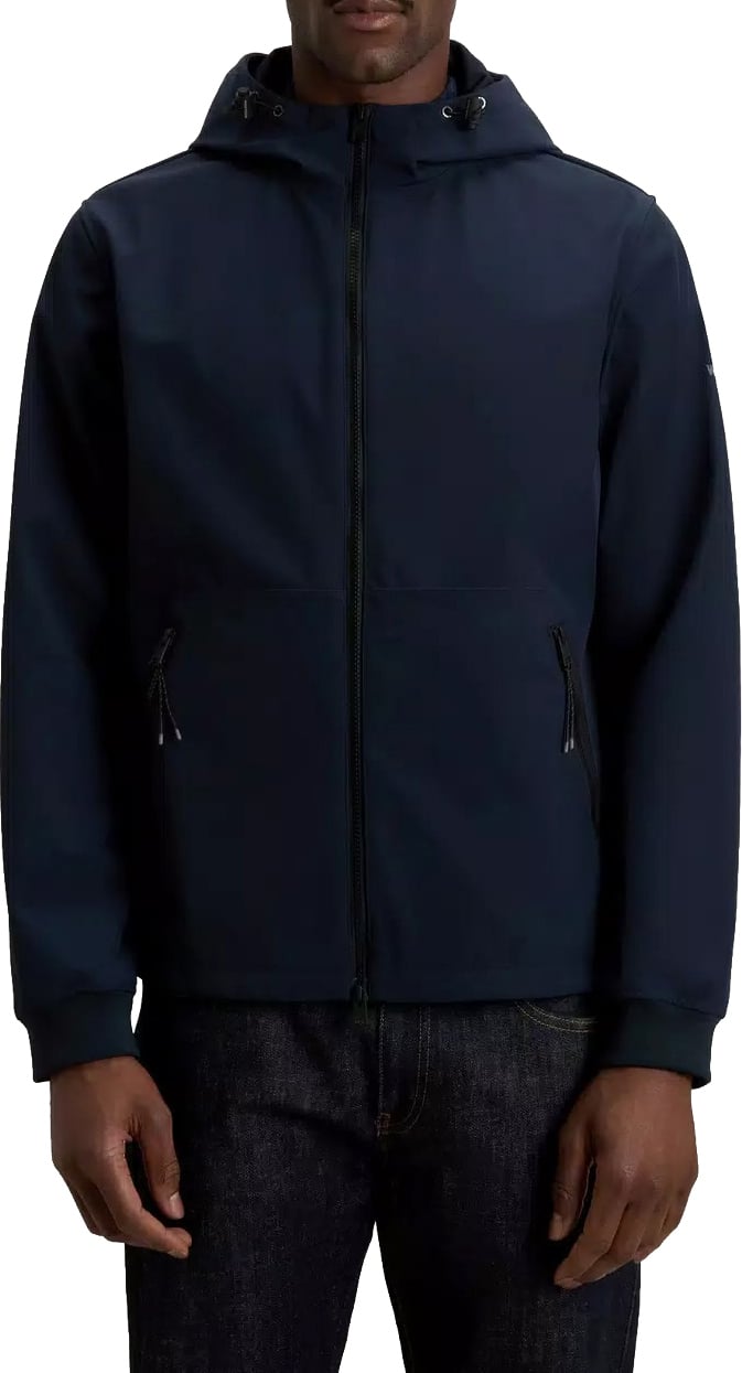 Woolrich Soft Shell Full Zip Hoodie Jacket M Blauw