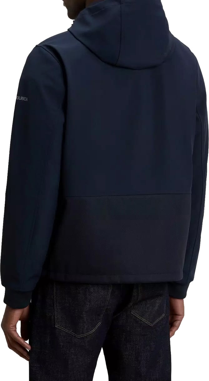 Woolrich Soft Shell Full Zip Hoodie Jacket M Blauw