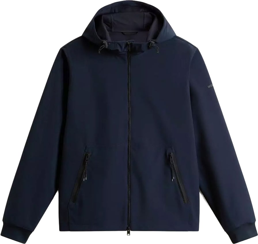Woolrich Soft Shell Full Zip Hoodie Jacket M Blauw