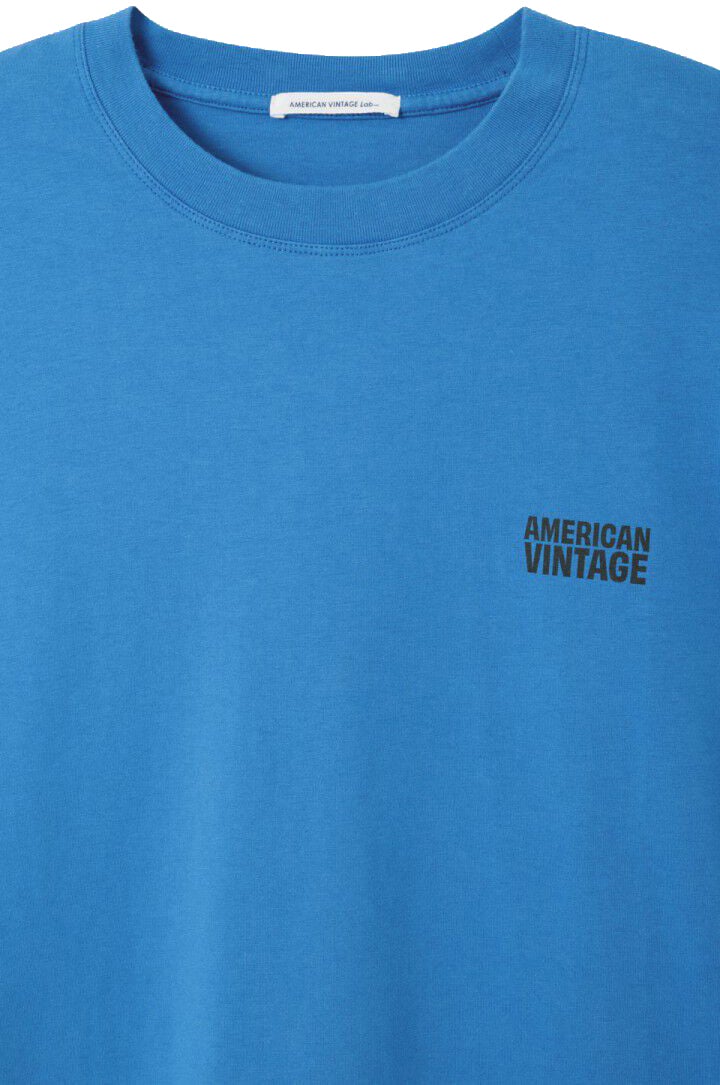 American Vintage t-shirt bic blauw Blauw