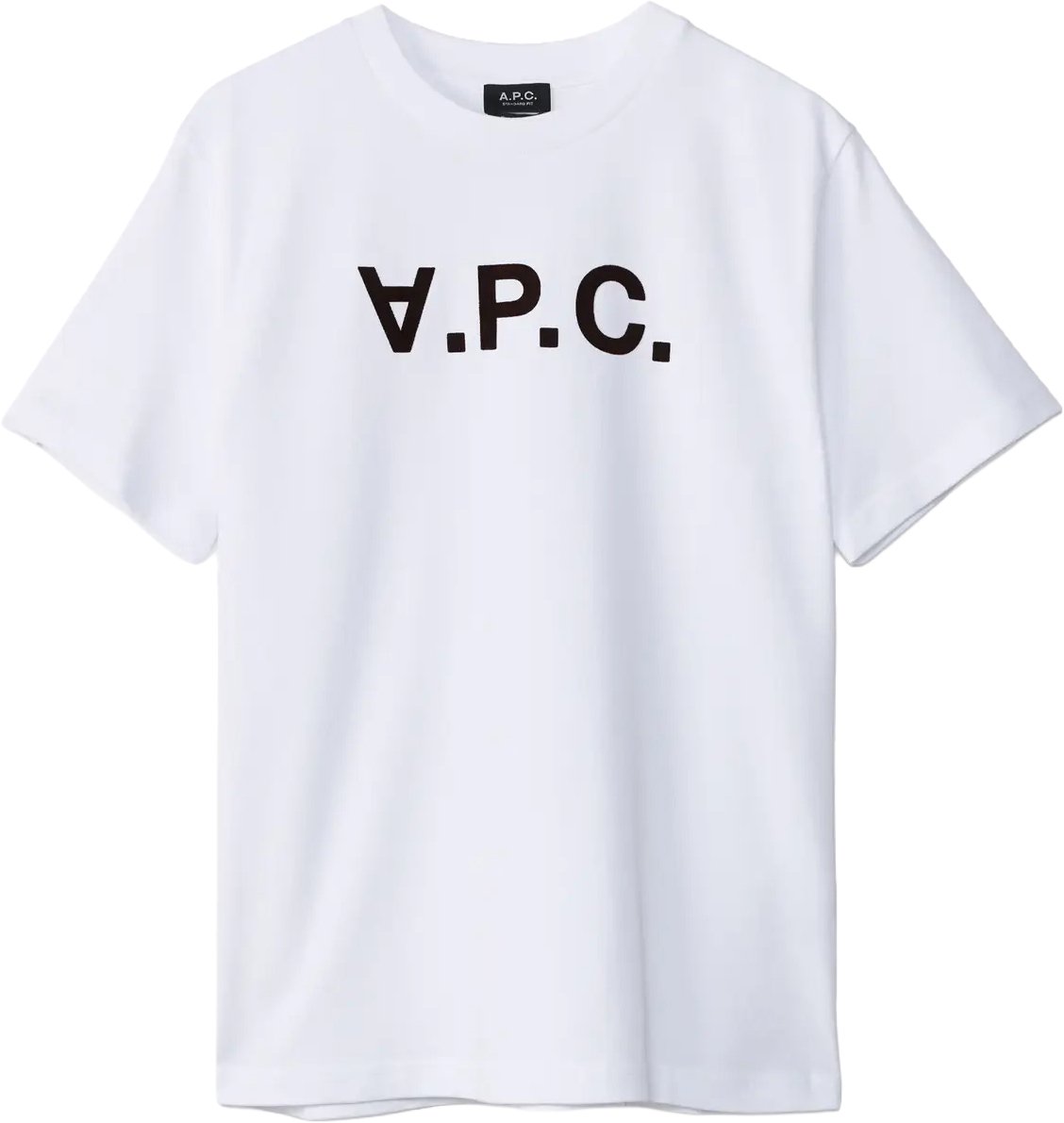 A.P.C. t-shirt wit logo bruin Wit